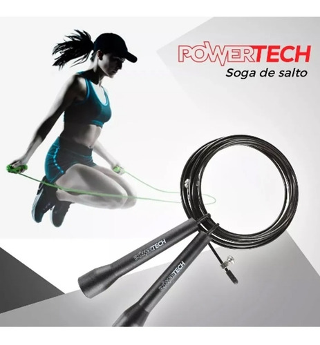 Imagen 2 de 3 de Soga Crossfit Power Tech Con Rulemanes Cuerda Gym Fitness