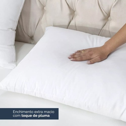 Travesseiro Algodão 200fios Pluma De Ganso 70x50 10 Unidades Cor Branco