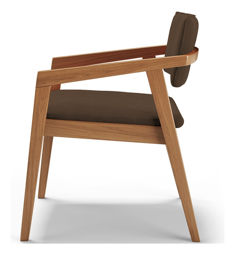 Kit 05 Cadeiras Estar Living Giorgia Suede Marrom