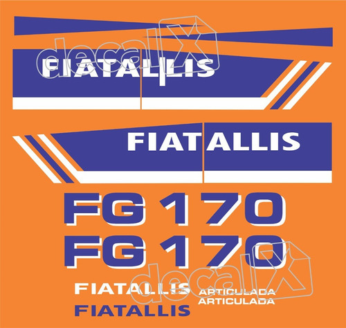 Kit Adesivos Motoniveladora Compatível Com Fiatallis Fg 170 Cor ADESIVO EMBLEMA FG 170