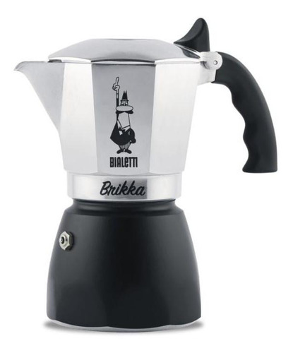 Cafeteira Bialetti Brikka 4 Cups prata italiana