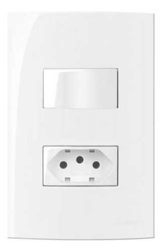 Sleek Interruptor 1 Tecla Paralela + 1 Tomadas 2p+t 10a