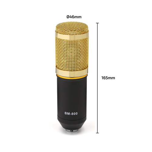 Micrófono OEM BM-800 condensador unidireccional negro/dorado