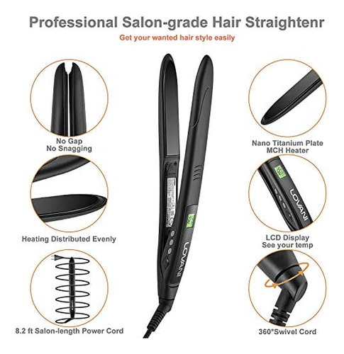 Plancha De Pelo De Titanio Con Doble Voltaje Y Apagado Autom