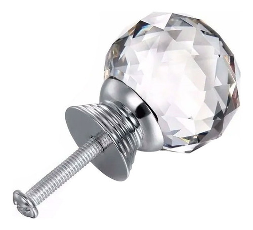 Tirador De Cristal Facetado Diamante Transparente Cima M