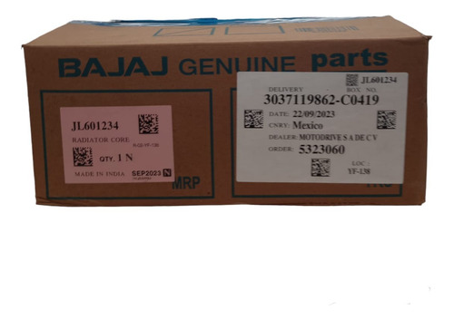 Radiador Pulsar Ns 200 Bajaj Original