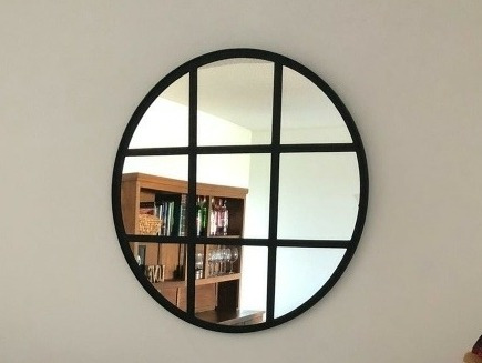 Imagen 3 de 10 de Espejo Circular. Fabrica!! Marco De Hierr. 50 Cm Diametro.