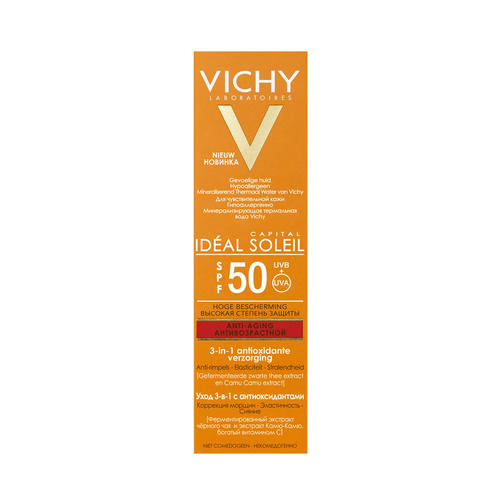 Imagen 1 de 3 de Protector solar Vichy Ideal Soleil Anti-edad en crema FPS50 x 50 ml