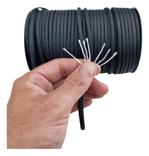 comprar Paracord Preto 95m Extra Resistente Com 7 Filamentos