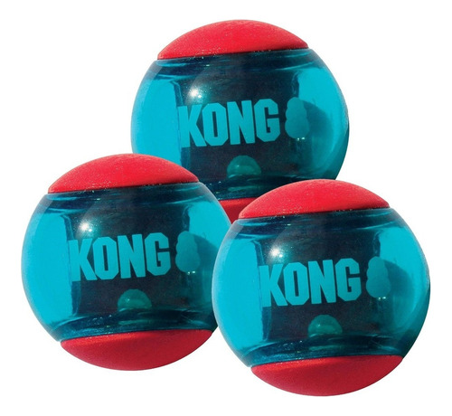 Kong Squezz Action Ball Medium Juguete Pelota Perro Pack X3 Color Celeste