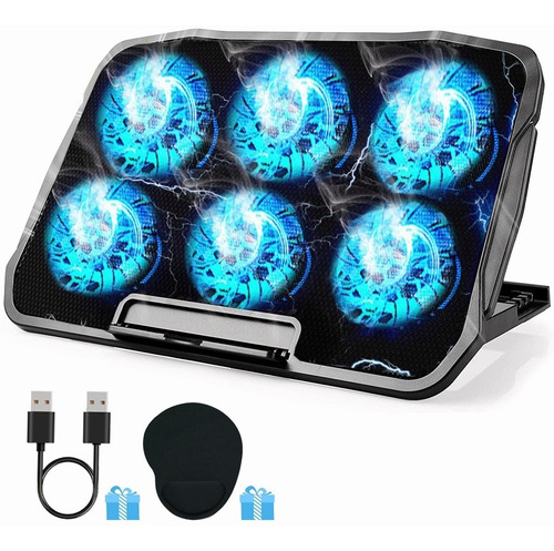 Imagen 10 de 10 de Laptops Bases Enfriador 6 Ventiladores Para 12-17 Usb Dual