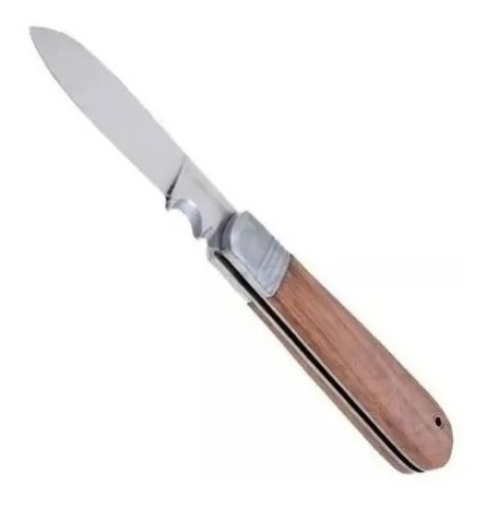 Cuchillo Navaja Plegable Pesca Caza Camping Mango De Madera