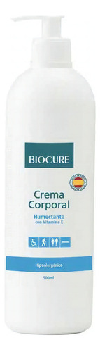  Biocure Crema Hidratante, Humectante Con Vitamina E 500 Ml