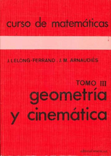 Libro Curso De Matemáticas Tomo Iii Geometría Y Cinemática D