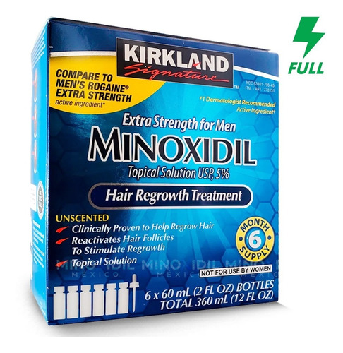 Imagen 1 de 9 de Minoxidil Kirkland 5% Solución Tópica 6 Meses *ml*