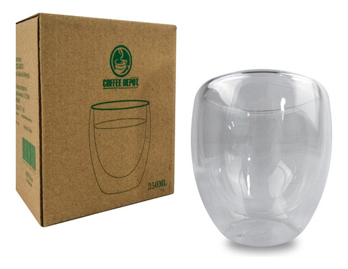 Vaso De Vidrio Doble Pared Fondo Curvo 250ml 