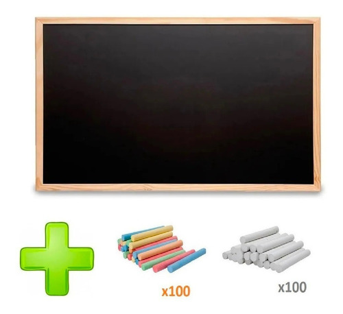 Pizarron Pizarra De Tiza Negro 40x50 Cm + 200 Tizas