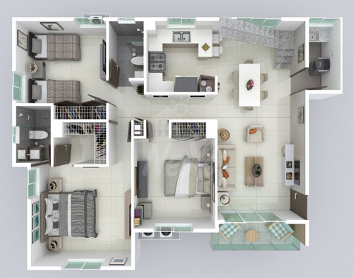 Imagen 9 de 12 de Apartamentos En Planos Con Piscina, Santiago (hfa-233)