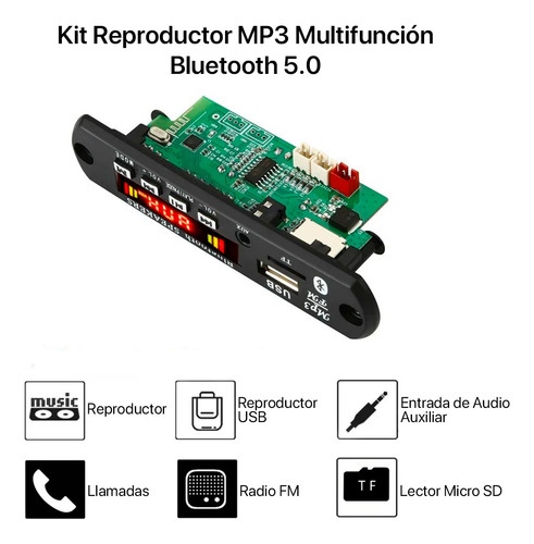 Panel Audio Digital Ovalado Bluetooth 5.0 Radio Fm Usb