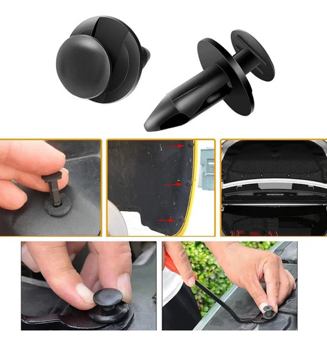 Set Clip Remache Plastico Sujecion Para Coche Broches Autos