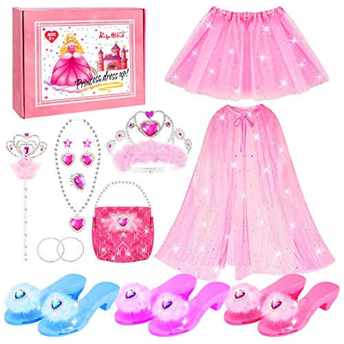 Set De Princesa Para Niñas Con Zapatos, Capa, Tutú, Corona Y Más