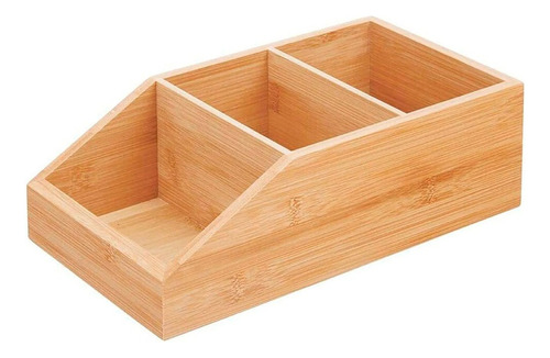 Organizador Multiuso Madera Bamboo Cocina Baño 3 Cavidades