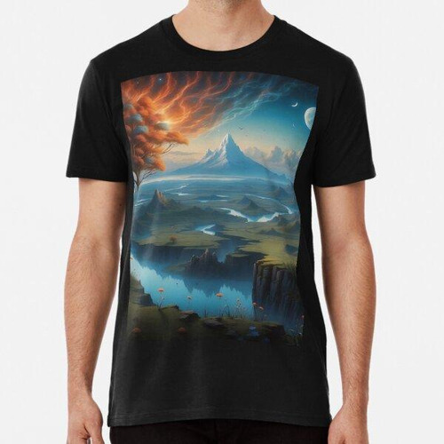 Remera Paisaje Místico Bajo Cielos Celestes Algodon Premium