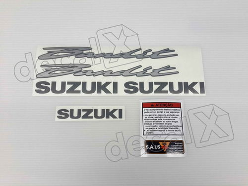 Jogo Faixa Emblema Adesivo Suzuki Bandit 600n 2002 Vermelha