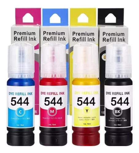 Kit X4tinta Genérica Eps. 544/504 L3110/3150/5190/4150