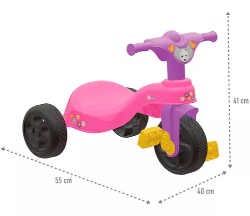 Triciclo Infantil 2 em 1 com Empurrador Motoca Velotrol BW082RS - Rosa