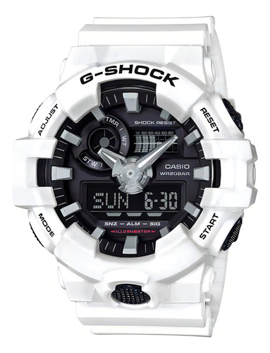 Relógio iluminador Casio GA-700-7ACR G-shock branco