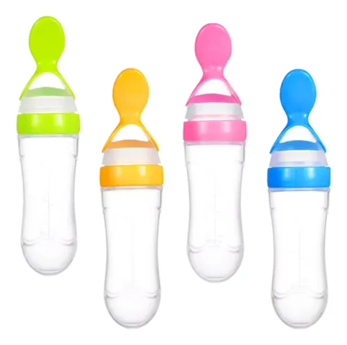 Biberon Con Cuchara En Silicona Para Bebes