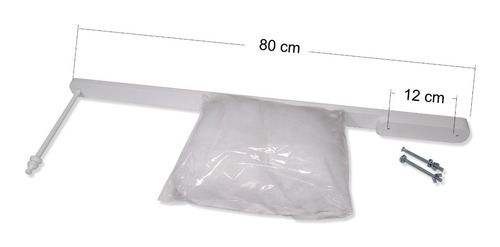Imagen 1 de 6 de Tul Mosquitero Y Soporte Dosel Para Cuna Funcional 140x80