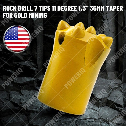 Rock Drill 7 Tips 11 Degree 1.3  36mm Taper For Gold Min Ttw