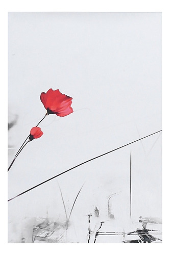 5 Unids/set Art Flor Rojo Lienzo Impresión Póster De Pared A