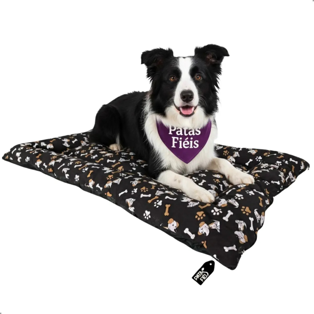 Caminha Colchonete Cachorro Grande Cama Colchão Pet 100x70 Lavável Resistente Impermeável - Patas Fiéis