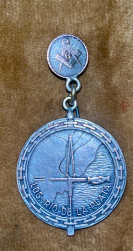 Masón Masónica Medalla, Pin Detalle Oro Logia Río D La Plata