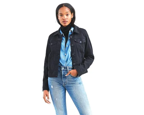 Chamarra Jean Levi s Mujer Original Trucker Jacket Negra