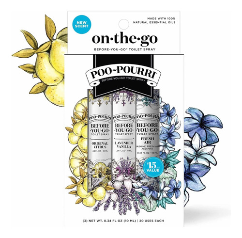 Poo-pourri Before-you-go Spray Para Inodoro, On-the-go 3pack