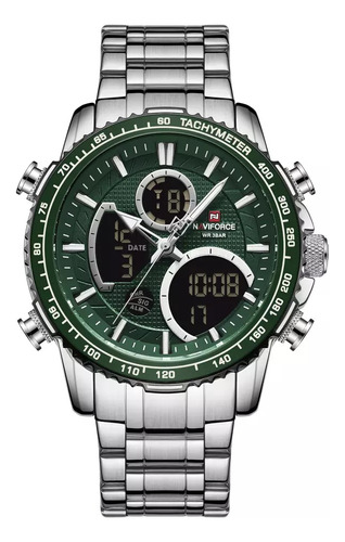 Reloj Hombre Naviforce 9182 Pantalla Dual Elegante Metal 