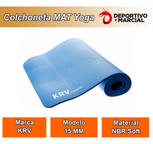 Colchoneta Mat 15 Mm Yoga Pilates Sticky Alfombra Gym Cuot