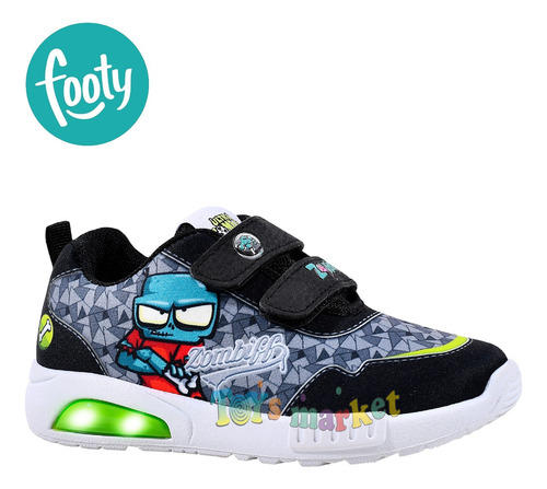 Imagen 2 de 7 de Zapatillas Con Luces Luz Led Zapatilla Zombie Zombies Footy