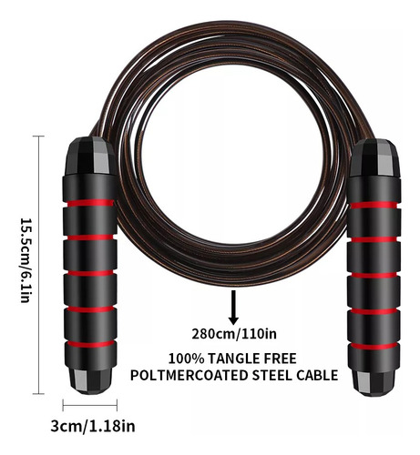 Corda De Pular Cross Speed Rope Rolamento Profissional