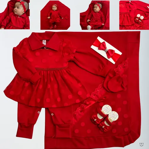 Saida De Maternidadade Feminina De Luxo Vermelha