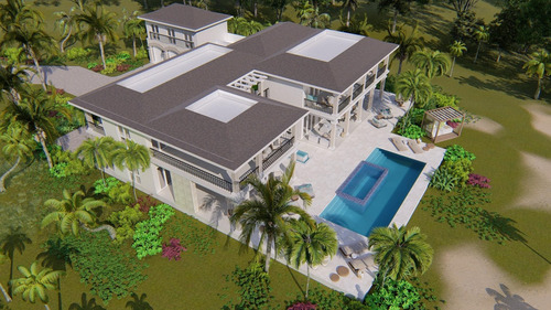 Venta De Villa De Lujo De 5 Habitaciones, Más Casa De Servicio, En Cap Cana, Punta Cana.