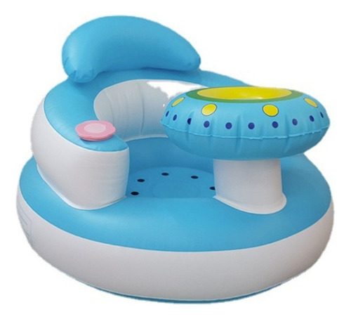 Silla De Bebé Inflable, Sofá Infantil Portátil, Pvc Azul