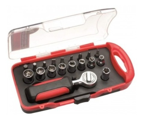 Imagem 2 de 4 de Kit Catraca + Soquete + Ponta 1/4 19 Pçs Eda Profisional