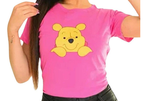 Blusa Feminina T-shirt Rosa Ursinho Pooh