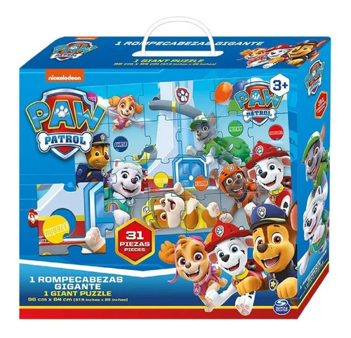 Imagen 1 de 8 de Rompecabeza Gigante Paw Patrol 31 Piezas 96x64 Cm Playking