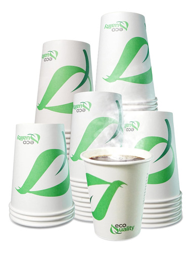 Vasos De Papel Compostables De 10 Oz - Tazas De Café Desecha